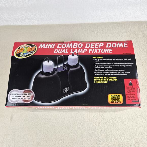 Zoo Med Mini Combo Deep Dome Lamp Fixture - Picture 2 of 5
